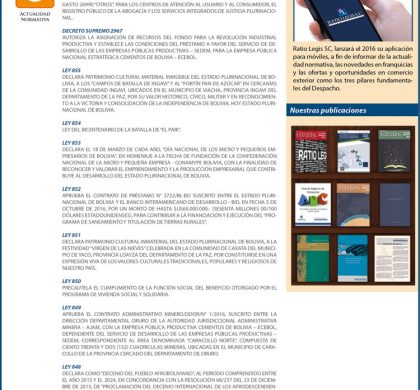 Gaceta Oficial del estado Plurinacional de Bolivia (Noviembre 2016-01)