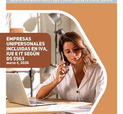 (Español) Empresas Unipersonales Incluidas en IVA, IUE e IT según DS 5563